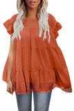 Dusty Pink Polka Dot Babydoll Style Flutter Sleeve Top