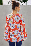 Boho Print Balloon Sleeve Blouse