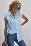 Turn-down Collar Button Front Tank