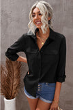Turn-down Collar Pocketed Button Shirt