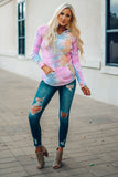 Multicolor Tie Dyed Pocket Pullover Hoodie
