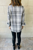 Plaid Print Pocketed Shirt Jacket