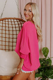 Pink Pink Smocked Wrist Shift Top