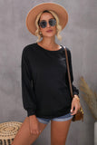 Plain Relaxed Fit Crew Neck Pullover Sweatshirt