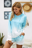 Dip Dye Hooded Lounge Sweatshirt Shorts Set