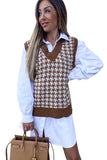 V Neck Argyle Plaid Knitted Sweater Vest