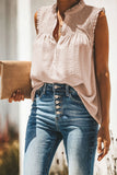 Frilled Tank Top with Buttons