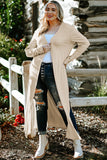 Plus Size Ribbed Long Open Front Cardigan