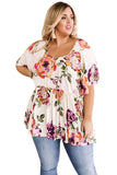 Plus Size Floral Babydoll Tunic Top