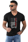 CHALLENGER Graphic Print V Neck Slim Fit Men's T Shirt