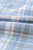 color Plaid Print Pocket Drawstring Hooded Jacket