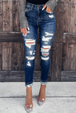 Distressed Skinny Jeans with Slits