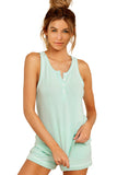 Multicolor Tie-dye Knit Sleeveless Shorts Pajamas Set