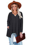 Asymmetric Hemline Long Sleeve Top