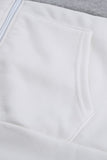 Zip Front Color Block Splicing Drawstring Hoodie