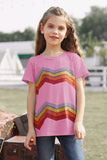 Colorblock Striped Girls' T-shirt