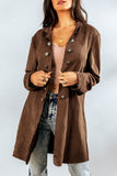 Brown Vintage Buttons Double Breasted Long Jacket