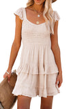 Smocked Layered Ruffle Babydoll Dress
