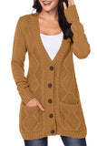 Multicolor Front Pocket and Buttons Closure Cardigan