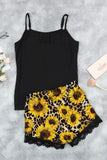 Sunflower Lace Cami Loungewear Set