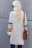 Striped Balloon Sleeve Cardigan
