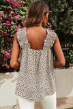 Floral Ruffled Straps Flowy Tank Top