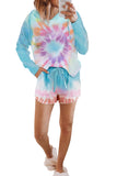 Dip Dye Hooded Lounge Sweatshirt Shorts Set