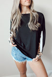 Long Sleeve Top with Leopard Print