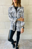Plaid Print Pocketed Shirt Jacket
