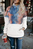 Tie-dye Fluffy Fleece Pullover Sweatshirt