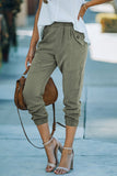 Casual Pocketed Elastic Waist Joggers