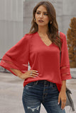 Flare Sleeve V Neck Loose Blouse