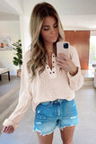 Cotton Knit Grommet Top