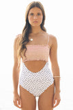 Smocked One Piece Swimsuit