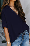 Short Sleeve Button Solid Shirt