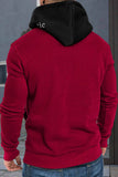 Valentine Love Heart Print Color Block Men's Pullover Hoodie