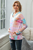 Multicolor Tie Dyed Pocket Pullover Hoodie