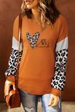 Be Kind Leopard Color Block Long Sleeve Top