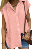 Turn-down Collar Button Front Tank