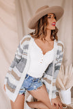 Colorblock Open Front Cardigan