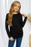 Little Girls Long Sleeve Buttoned Side Top