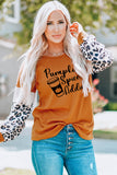 Leopard Sequin Patchwork Long Sleeve Top