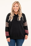 Plus Size Leopard Patchwork Strappy Neck Top