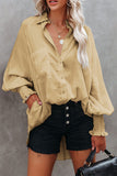 Billowy Sleeves Pocketed Shirt