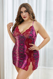 Multicolor Lace Stitching Tie Dye Plus Size Babydoll