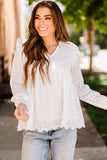 White Broderie Angalise Ruffle Trim Babydoll Blouse