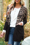 Leopard Print Patchwork Pocket Cardigan