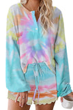 Floral Print White Knit Lounge Set