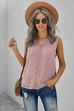 Crochet V Neck Textured Tank Top