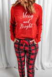 Merry and Bright Plaid Print Two Piece Loungewear